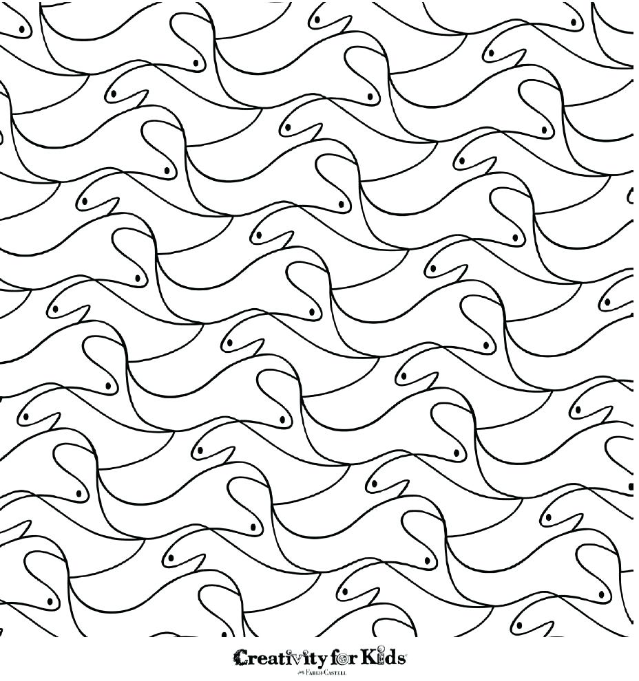 928x990 Startling Mc Escher Tessellations Coloring Pages 1ru Info