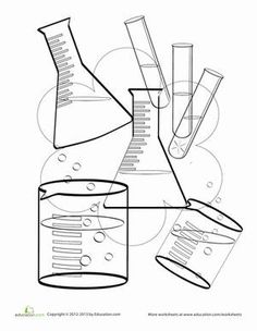 236x304 Science Coloring Page Test Tubes, Chemistry And School