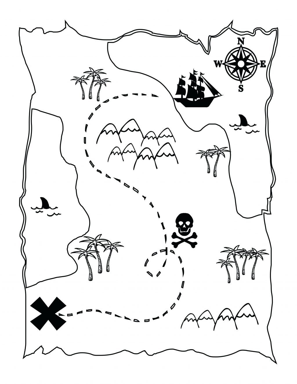1024x1325 Coloring Page ~ Texas Flag Coloring Page Free Printable Pirate Map