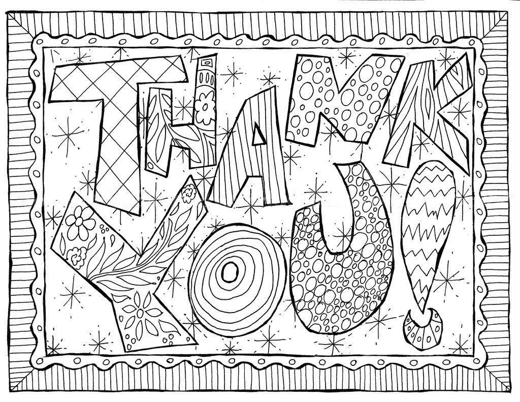 1024x791 Coloring Pages Of Thank You Cards