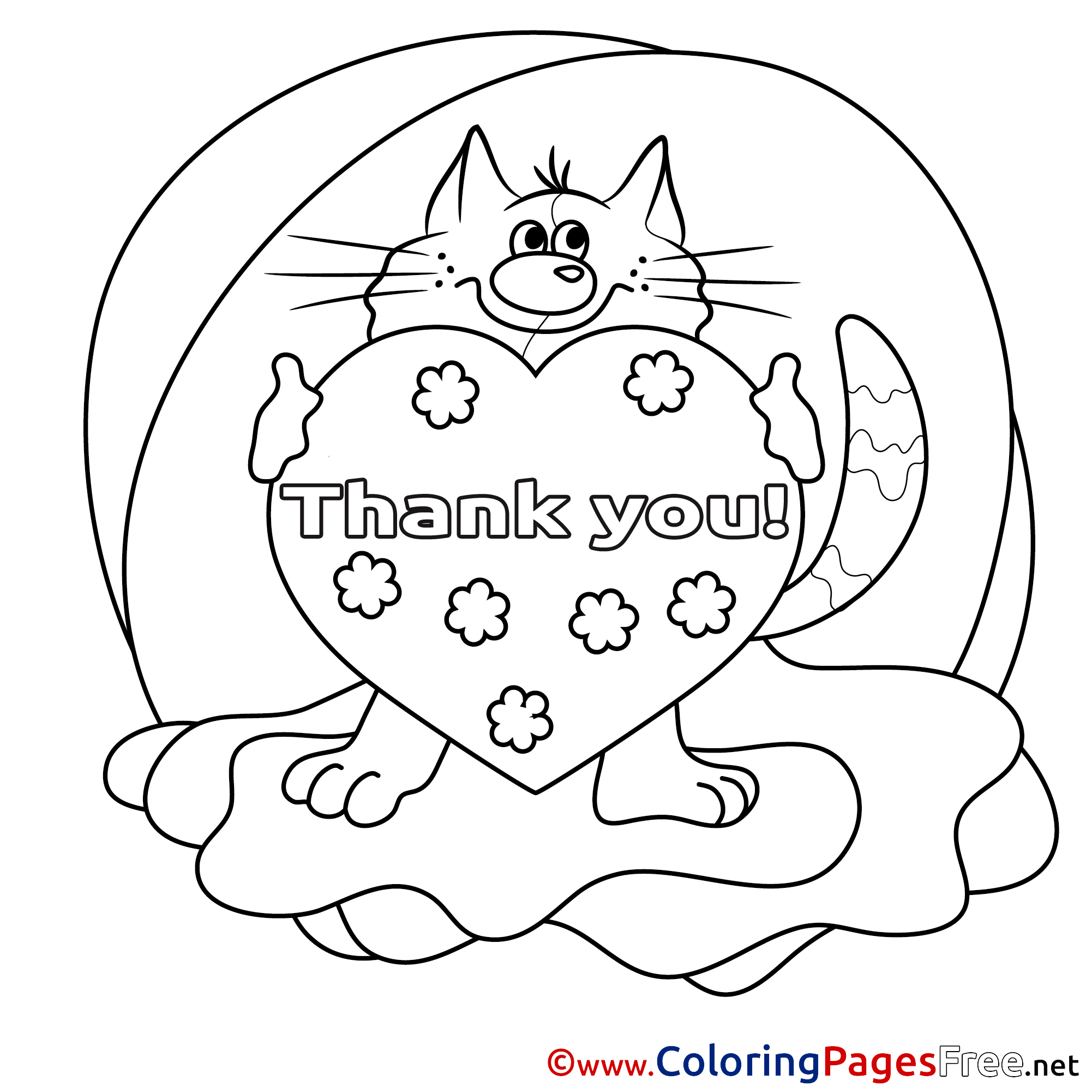 2002x2001 Marvellous Design Thank You Coloring Pages Cat Heart Kids
