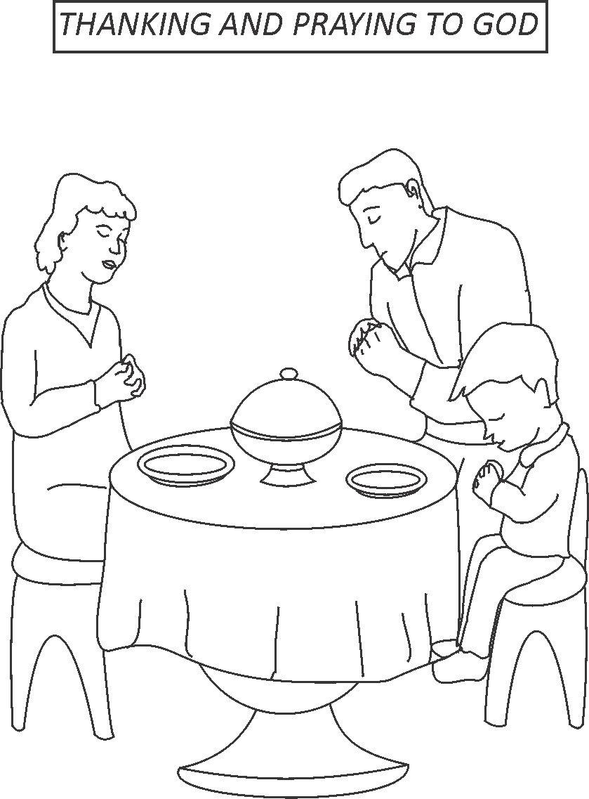 839x1137 Thanking And Praying To God Coloring Page