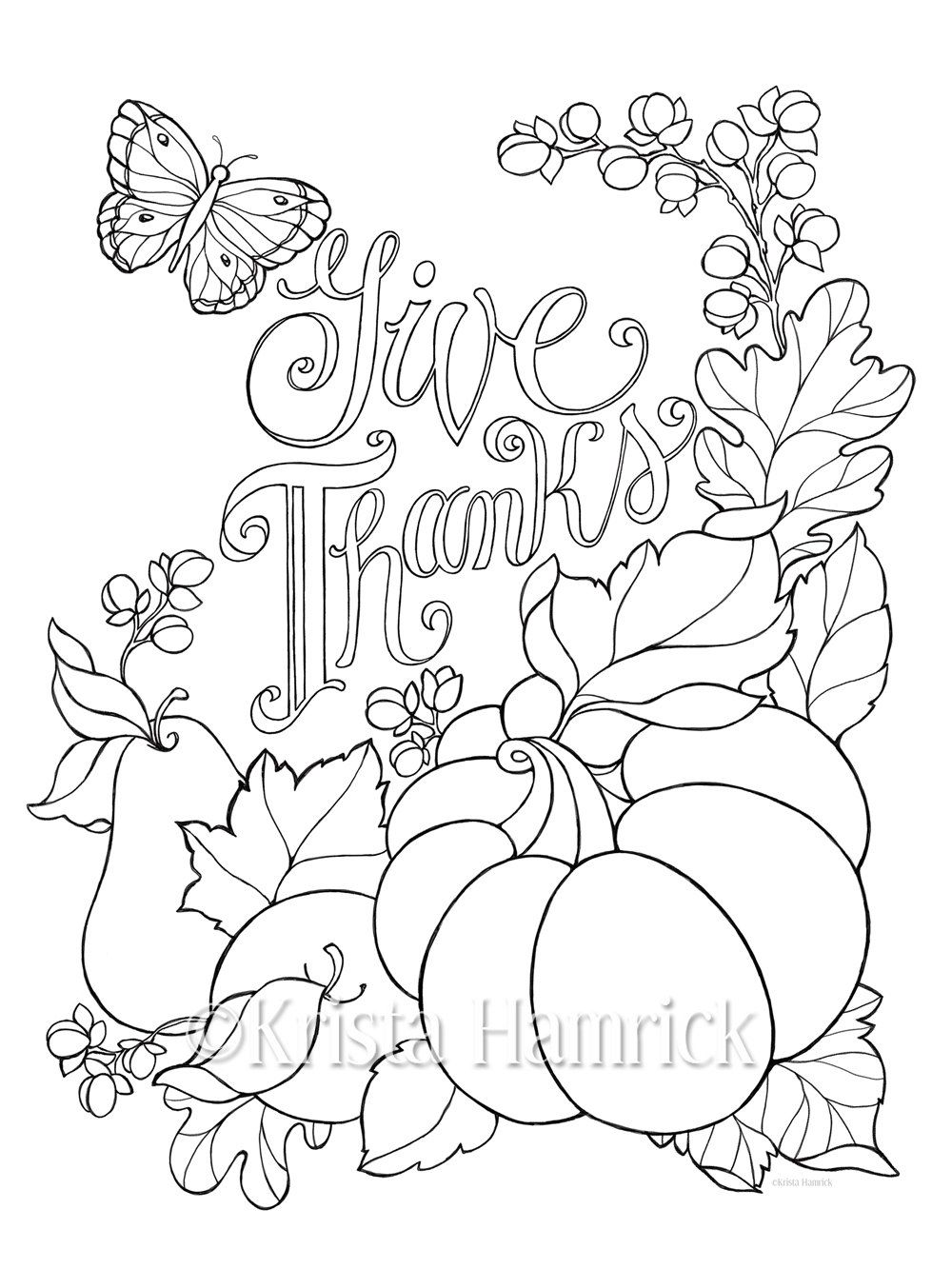 1000x1333 Give Thanks Coloring Page In Two Sizes 8.5x11 And Bible