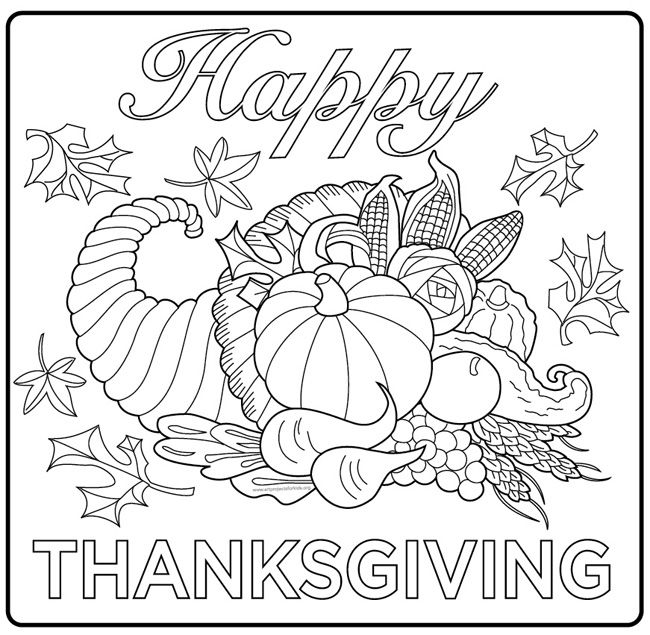 650x635 Thanksgiving Coloring Pages For Adults
