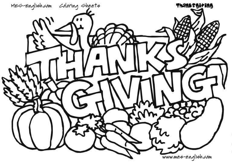 768x539 Thanksgiving Printable Coloring Pages Free Thanksgiving Coloring