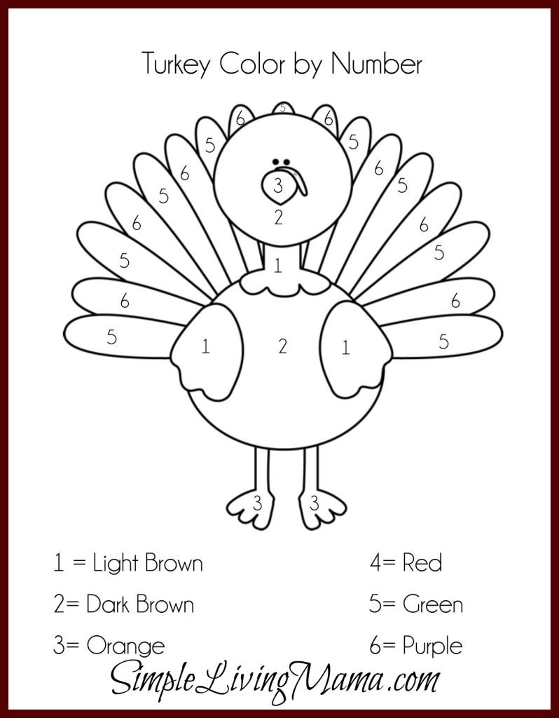 798x1024 Thanksgiving Activities For Kids + Free Printable Color By Number
