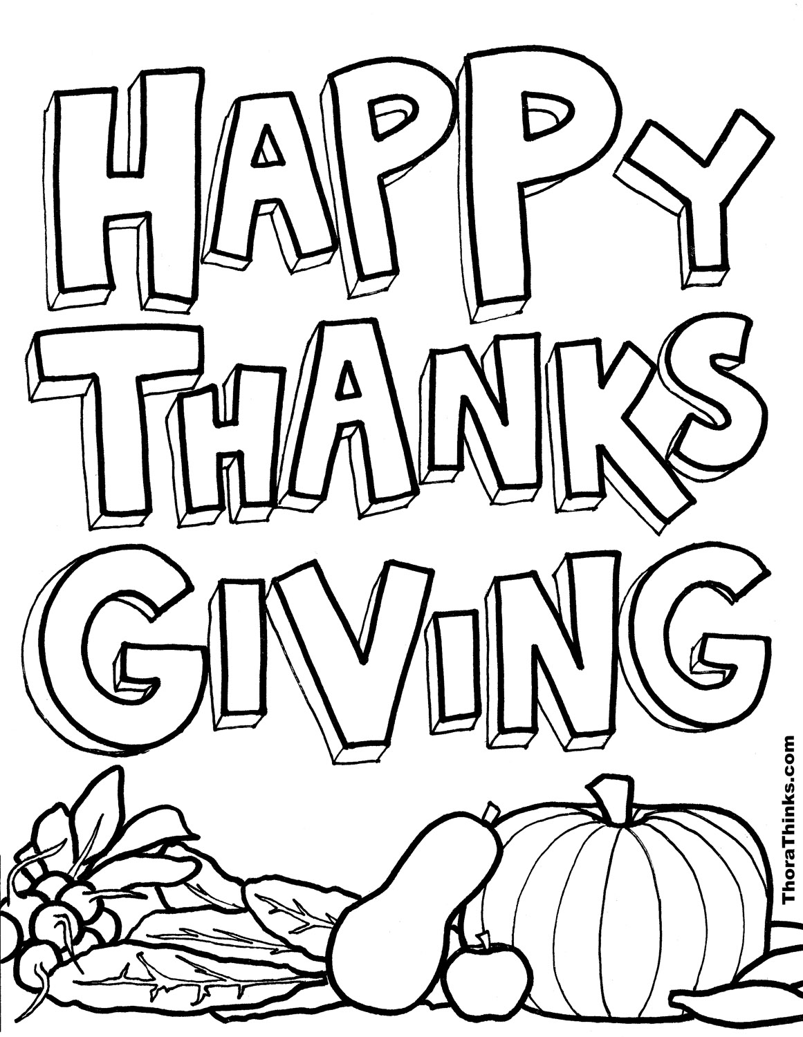 1161x1500 Happy Thanksgiving Coloring Page