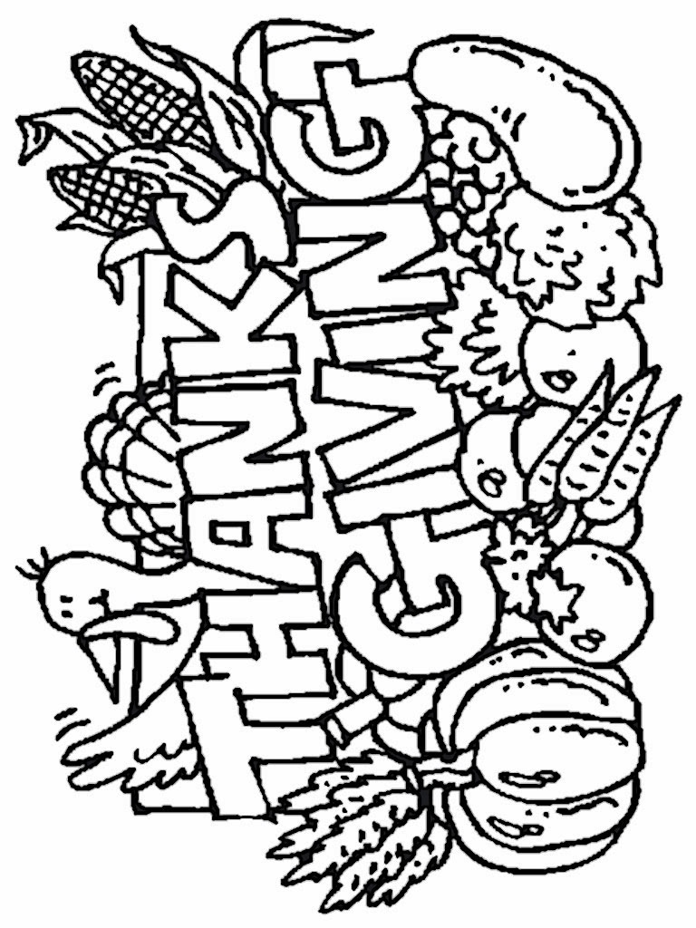 768x1024 Thanksgiving Color Pages