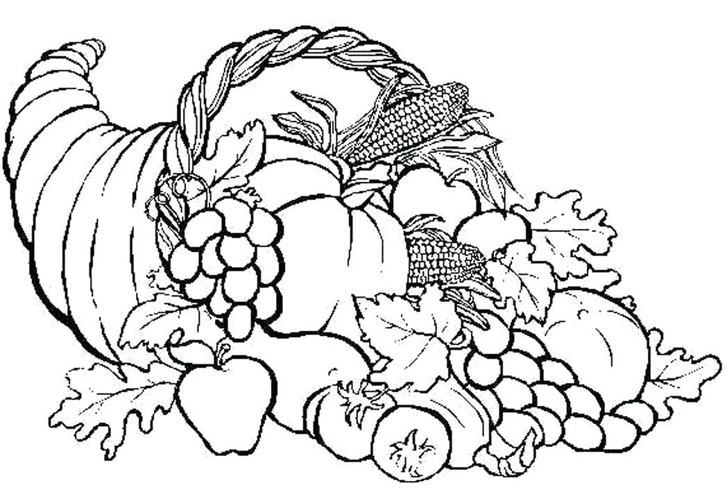 1048x719 Thanksgiving Cornucopia Coloring Pages Printable Cornucopia