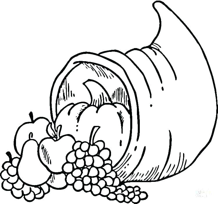 750x700 Cornucopia Coloring Page Cornucopia Coloring Cornucopia Coloring