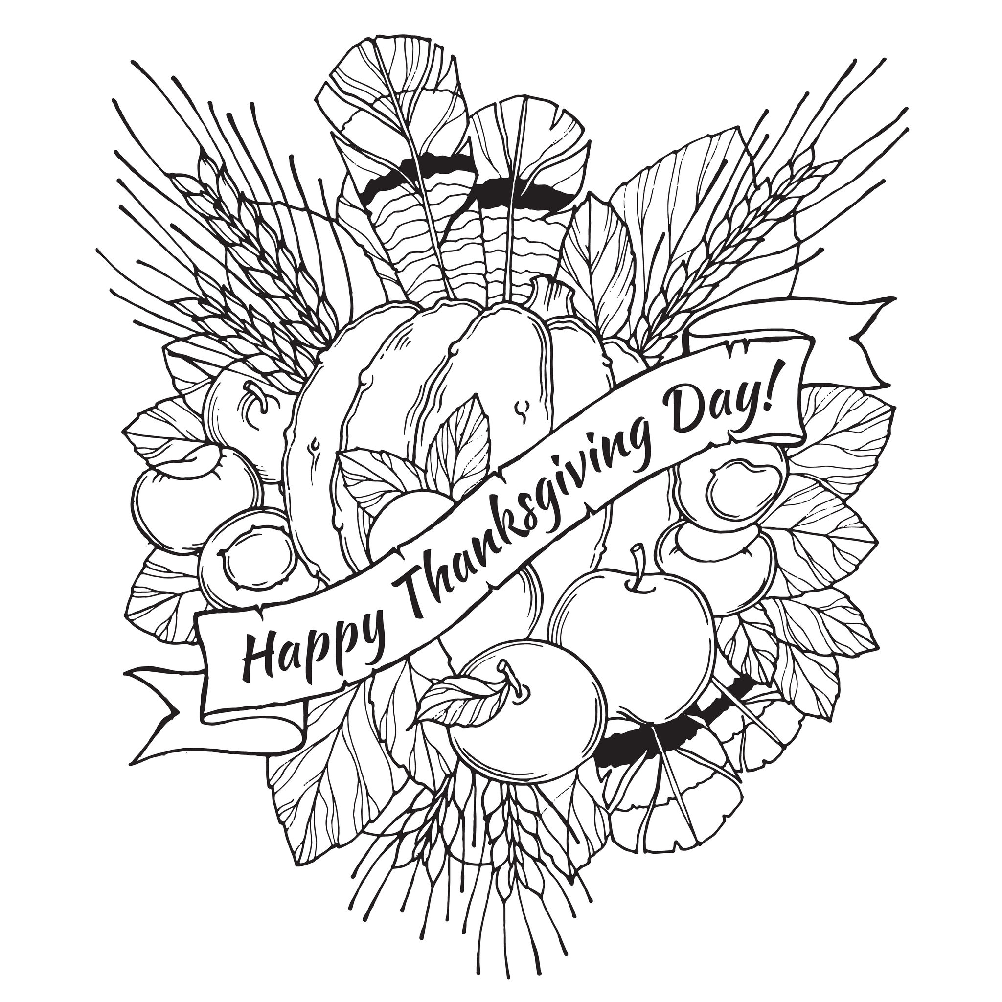 2048x2048 Breakthrough Happy Turkey Day Coloring Pages Thanksgiving
