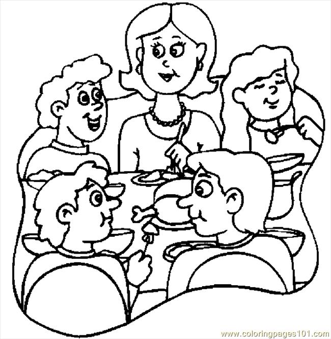 650x667 Thanksgiving Dinner 6 Coloring Page
