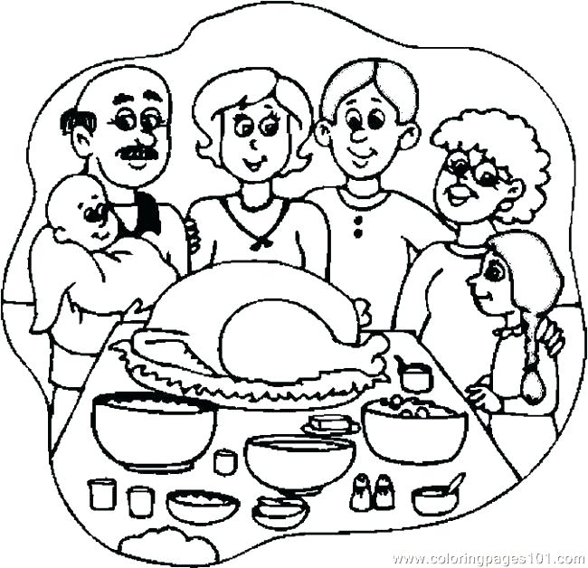 650x628 Thanksgiving Dinner Coloring Pages Dinner Coloring Pages X