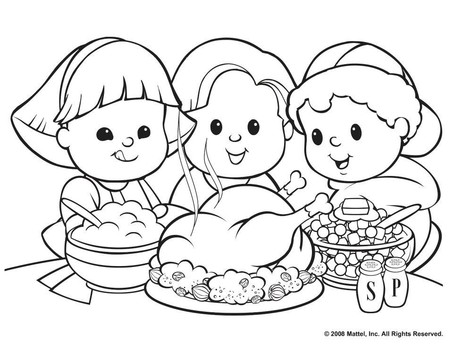 453x350 Thanksgiving Feast Coloring Pages
