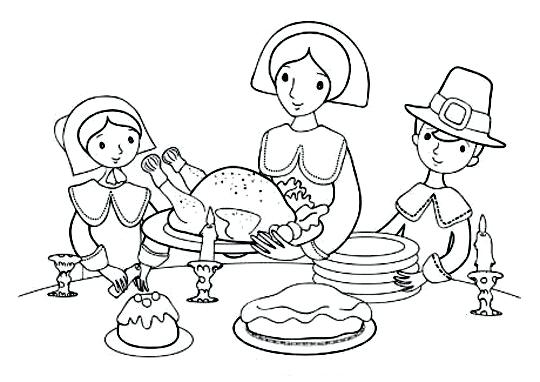 540x382 Thanksgiving Dinner Coloring Pages Thanksgiving Dinner Plate
