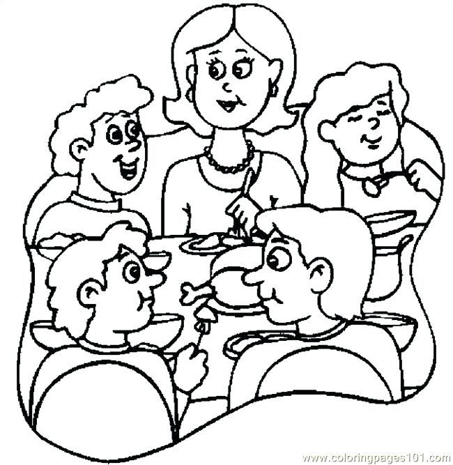 650x667 Thanksgiving Feast Coloring Pages Thanksgiving Dinner 6 Coloring