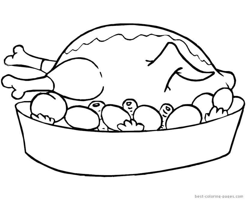 820x670 Thanksgiving Dinner Coloring Pages Best Coloring Pages