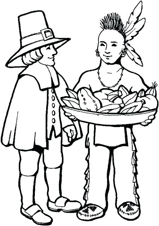 520x738 Indian Coloring Pages Printables 7 Free Thanksgiving Coloring