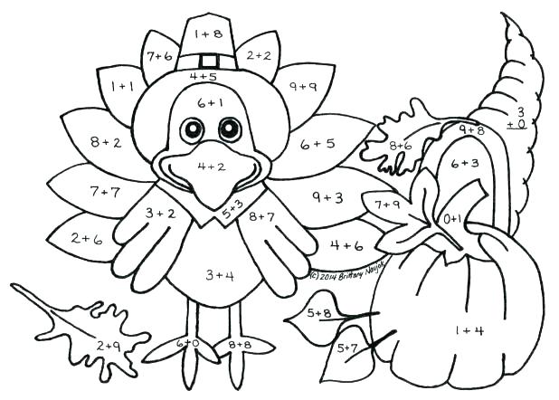 618x442 Thanksgiving Number Coloring Pages Hard Color By Page With Word
