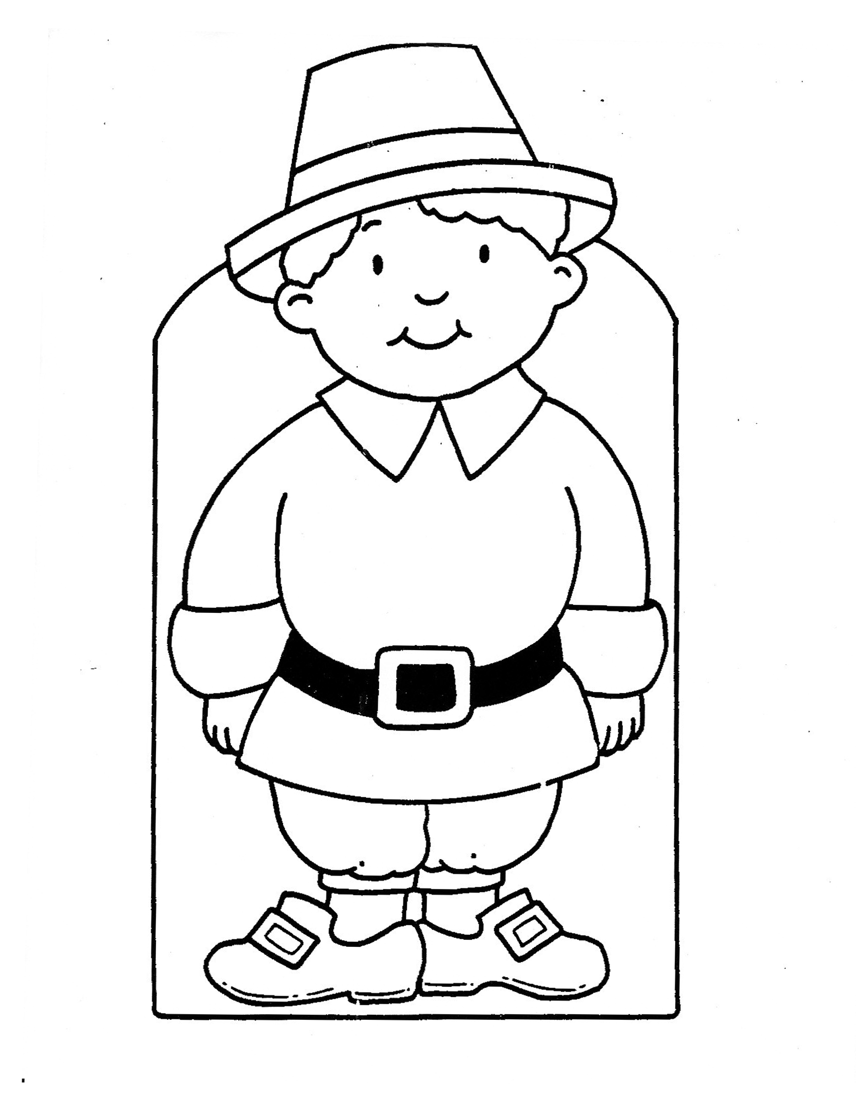 Thanksgiving Pilgrim Coloring Pages