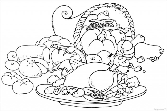 640x427 Thanksgiving Table Coloring Pages