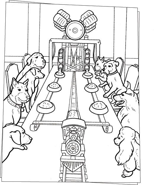 520x626 Dogs Dinner The Table Coloring Page Animal Pages On Thanksgiving