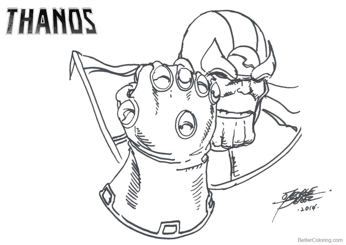 1100x780 Thanos Coloring Pages Drawing By George Perez