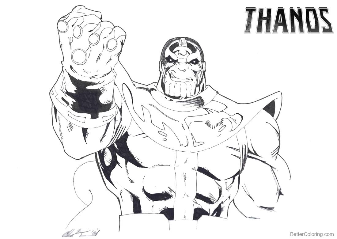 1100x780 Thanos Coloring Pages Infinity Gauntlet By Sabretooth451