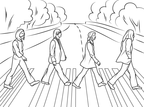 480x358 The Beatles Abbey Road Cover Photo Coloring Page Valentine's Day