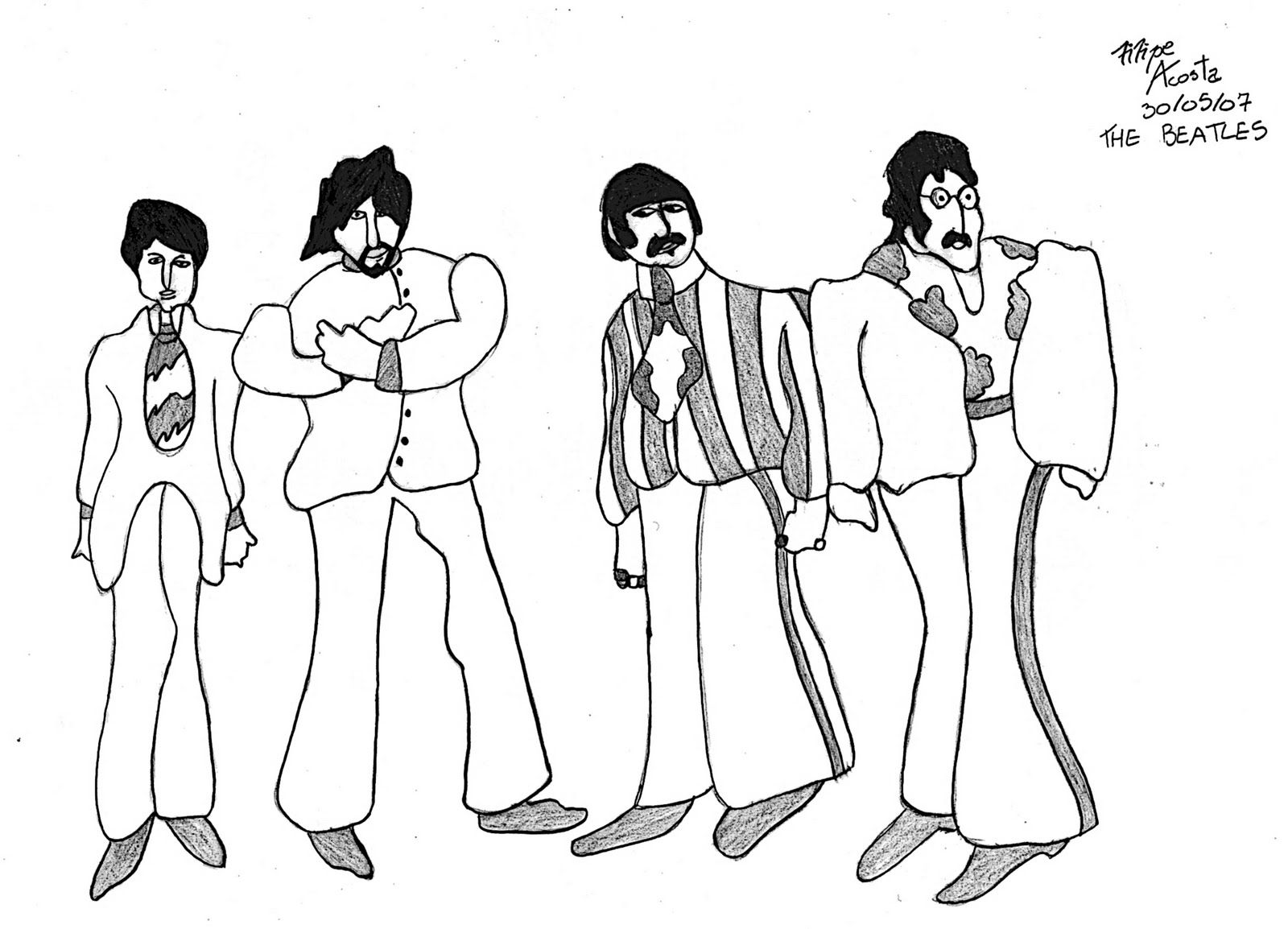 1600x1154 Beatles Yellow Submarine Coloring Pages Lineart The Beatles