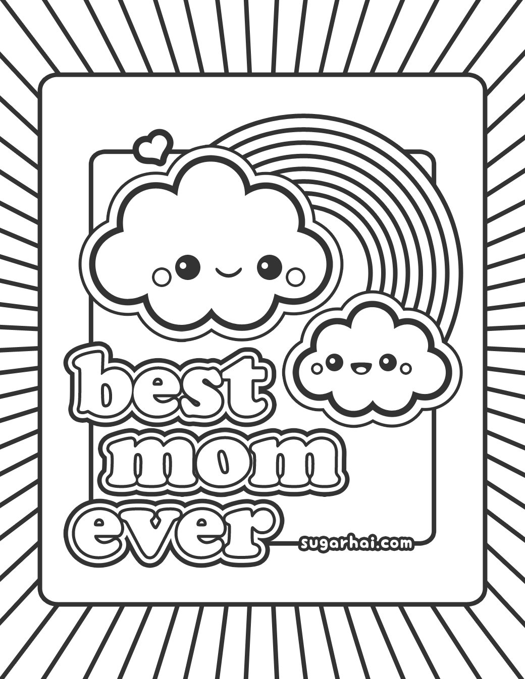 1040x1346 Cute Best Mom Ever Coloring Page