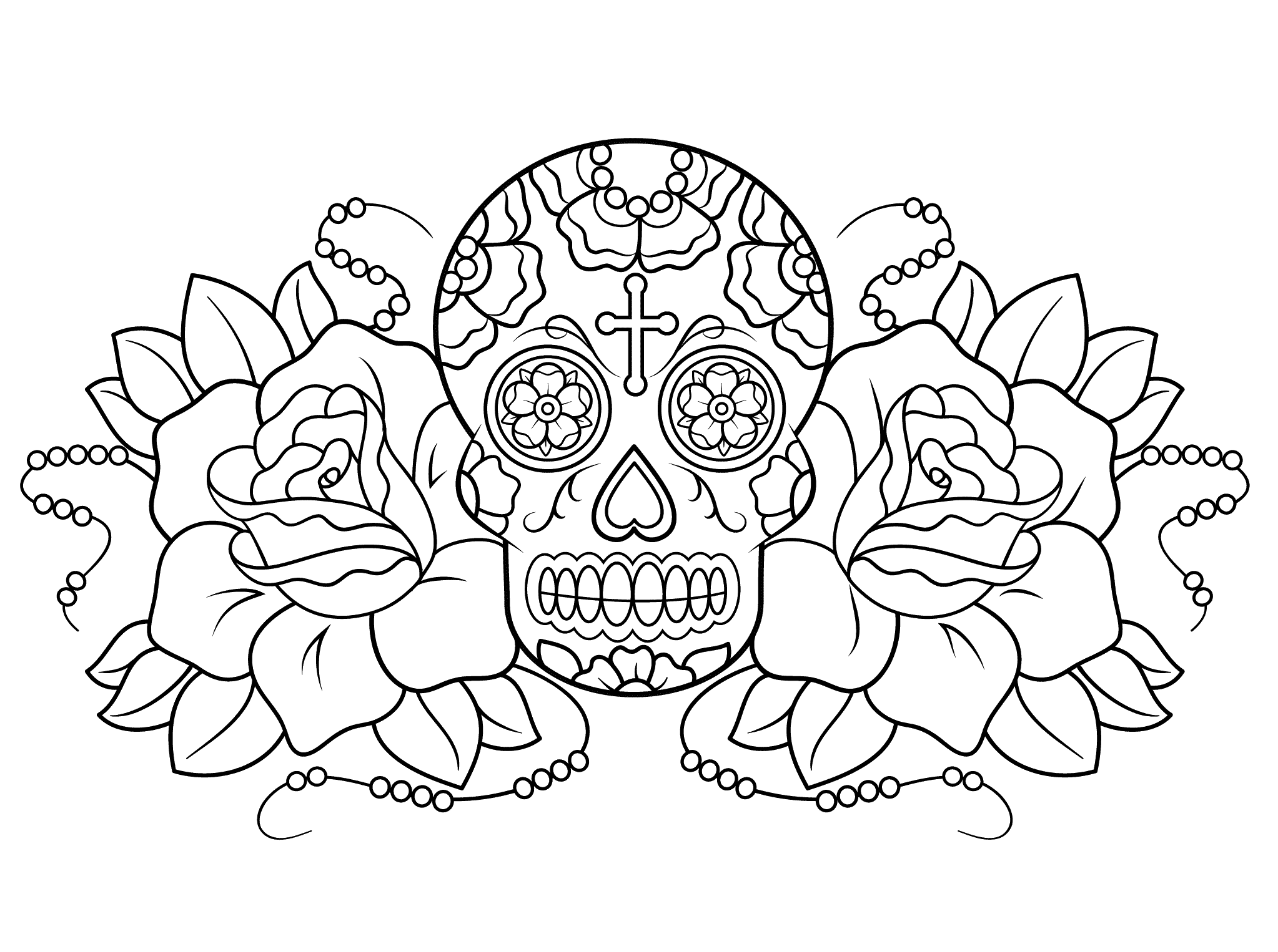 2046x1526 Fresh Day Of The Dead Coloring Pages For Adults Free Printable