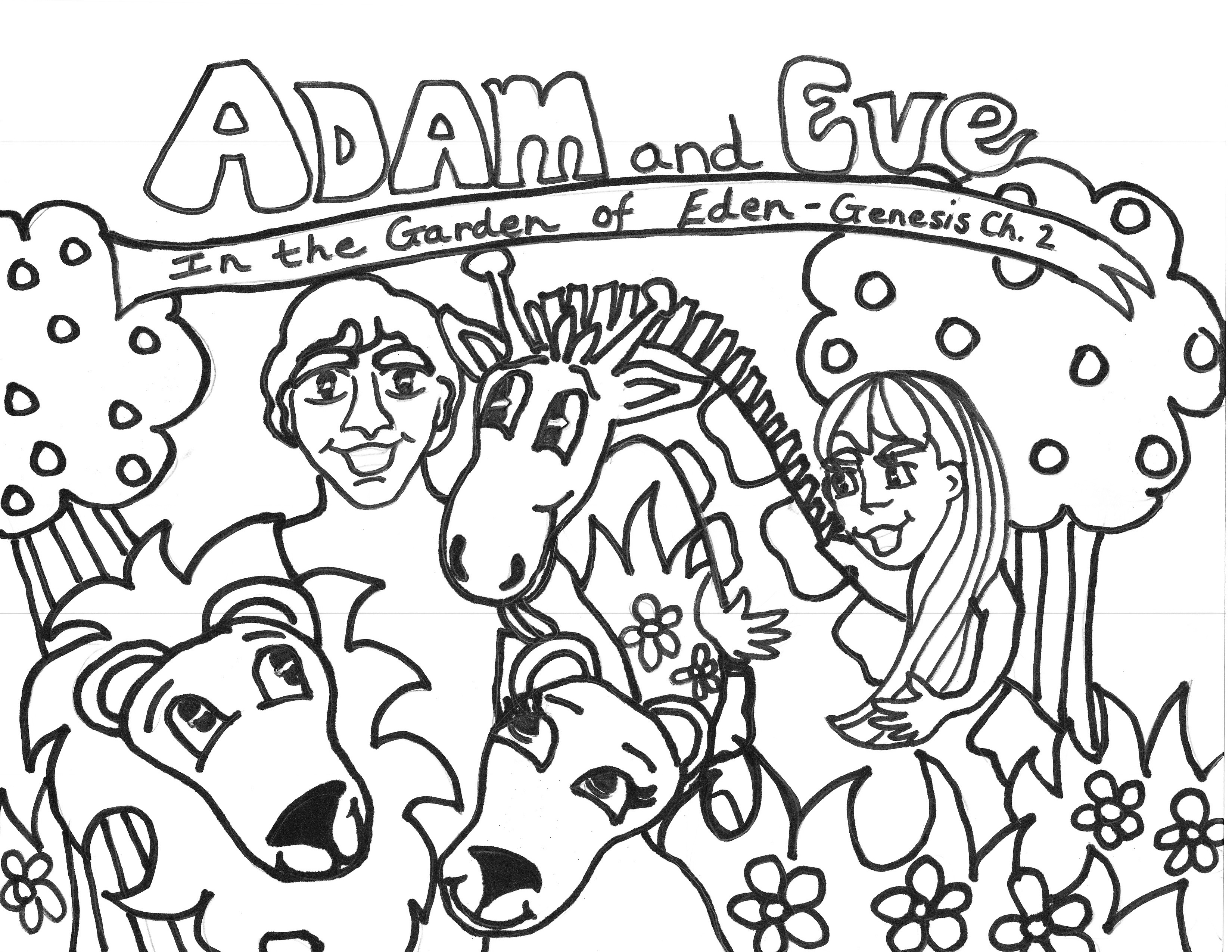 3300x2550 Free Printable Adam And Eve Coloring Pages For Kids Best Coloring