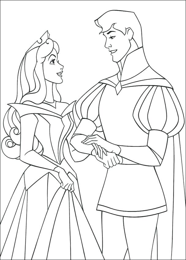 607x850 The Doll Palace Coloring Pages Aurora Waken Up By The Prince