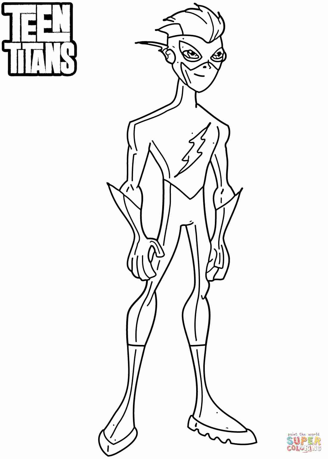 1102x1542 Teen Titans Kid Flash Coloring Page Free Printable Pages Simple