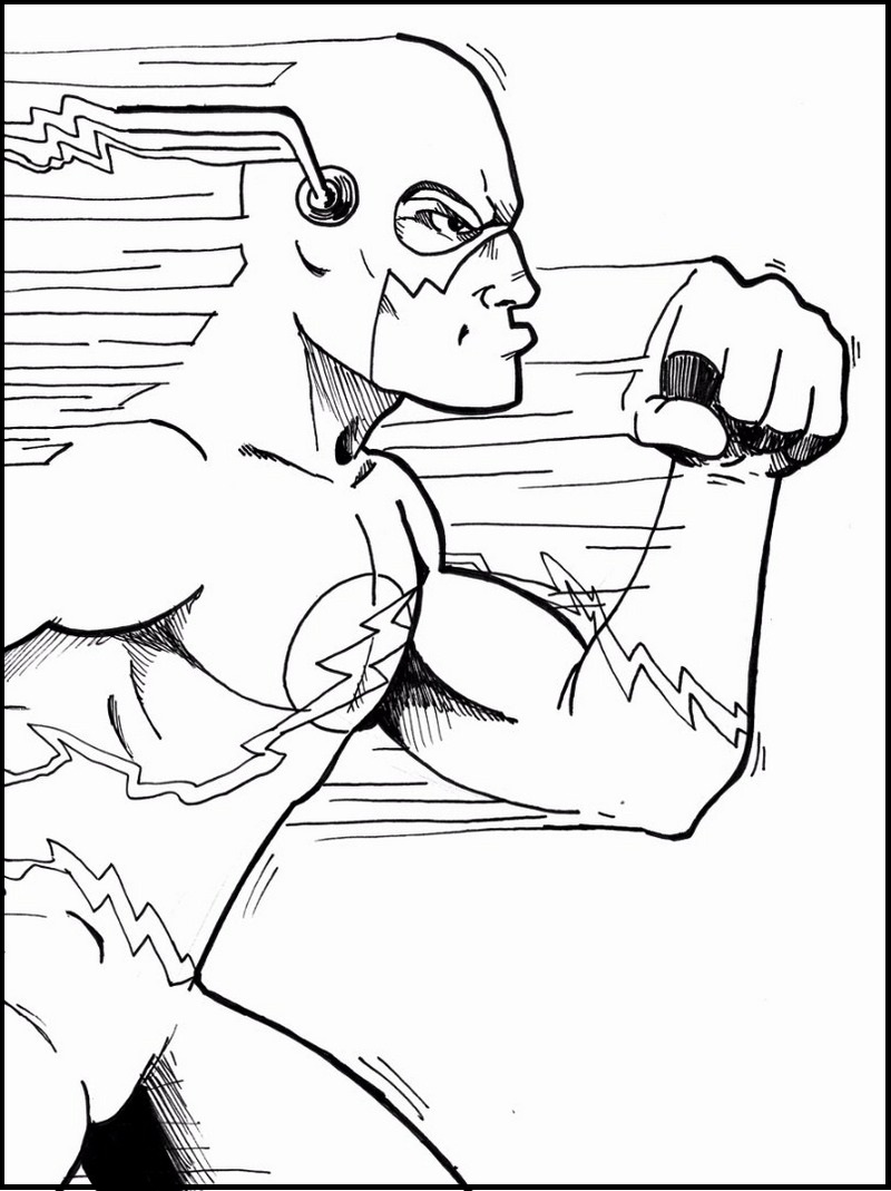 800x1069 The Flash Coloring Pages With Dazzling Image 16