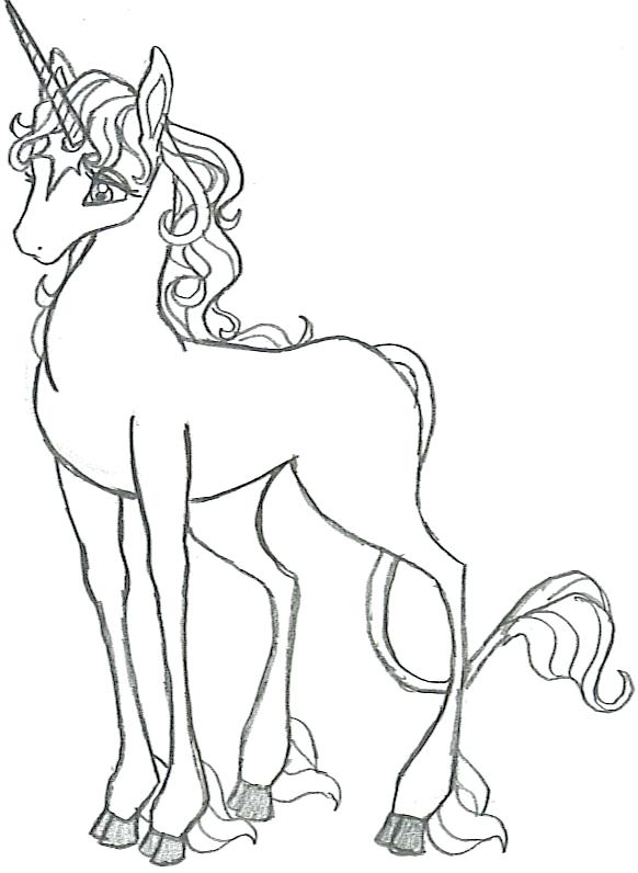 582x796 Unicorn Head Line Drawing The Last By On Coloring Pages Collection