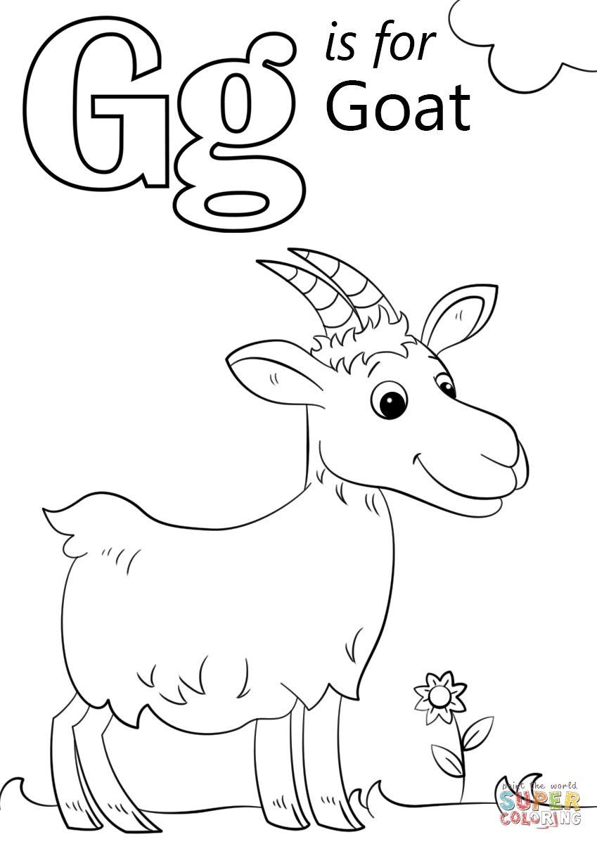 849x1200 Unconditional Letter G Coloring Page Printable Best Is For Goat