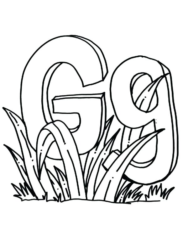 600x734 G Coloring Page Grass Letter G For Grass Coloring Pages Coloring