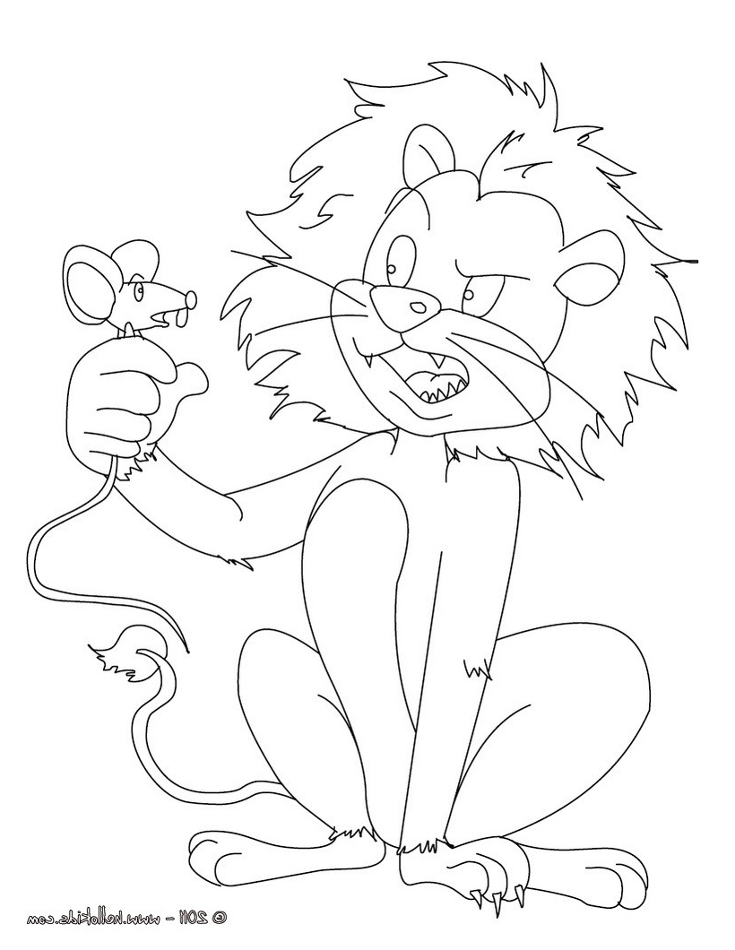 820x1060 Lion And Mouse Coloring Page Fables Of La Fontaine Coloring Pages