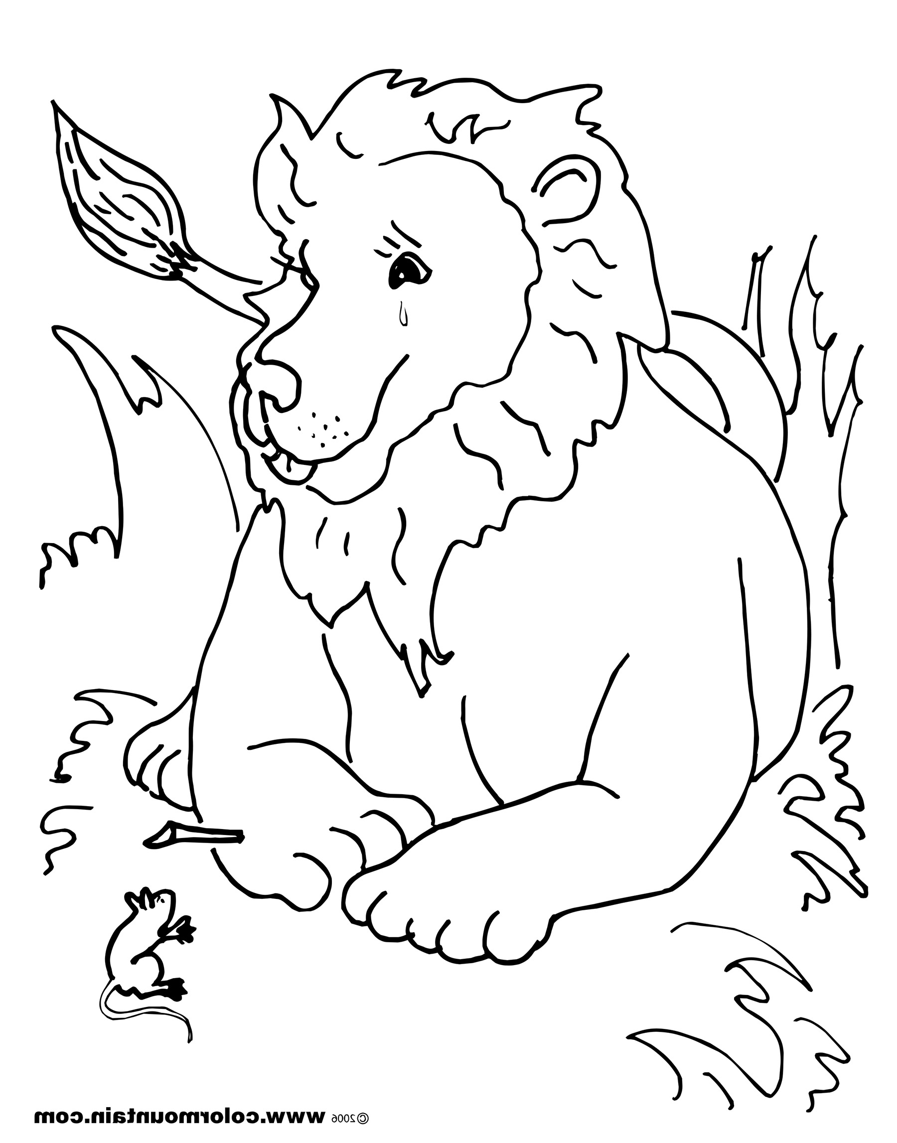 1800x2294 Lion And Mouse Coloring Page The Lion And Mouse Coloring Page
