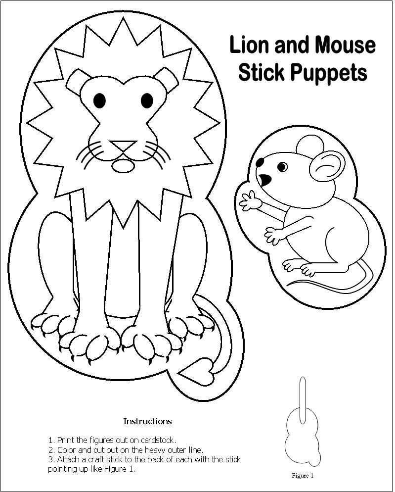 799x994 Lion And Mouse Stick Puppet Fables Puppet, Lions