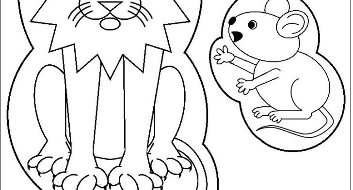 728x393 The Lion And The Mouse Coloring Pages