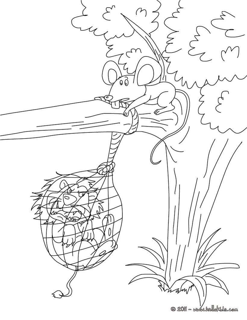 820x1060 The Lion And The Mouse Coloring Page. Fables