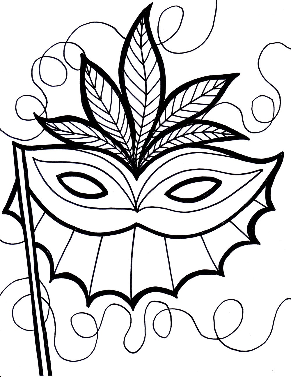 1000x1294 Authentic Carnival Mask Coloring Page Free Pri