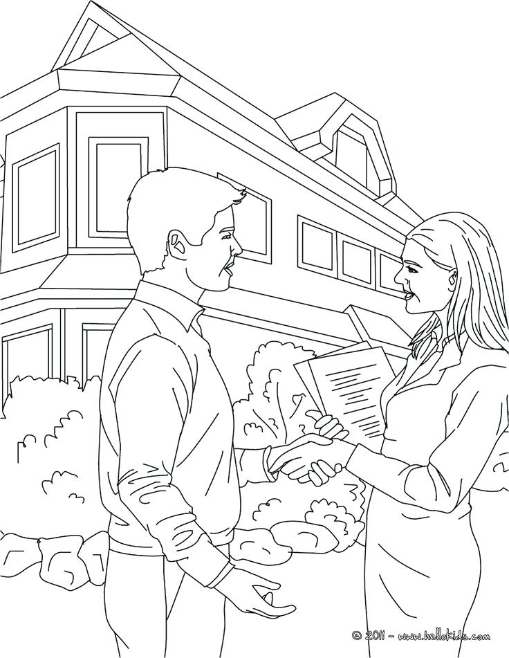 736x951 Job Coloring Page Real Estate Agent Coloring Page Amazing Way