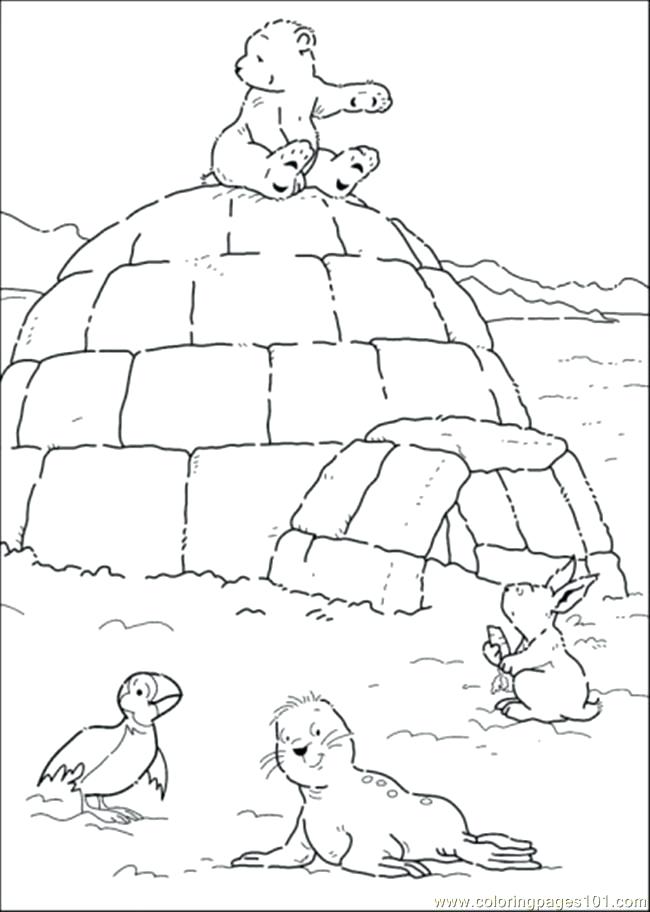 650x912 Polar Express Coloring Page Polar Bear Is Sitting On The House