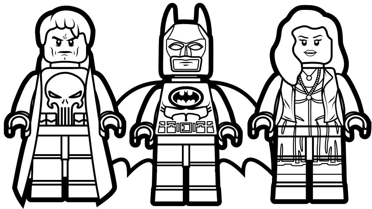 1280x720 Lego Batman And Punisher Scarlet Witch Coloring Book Pages