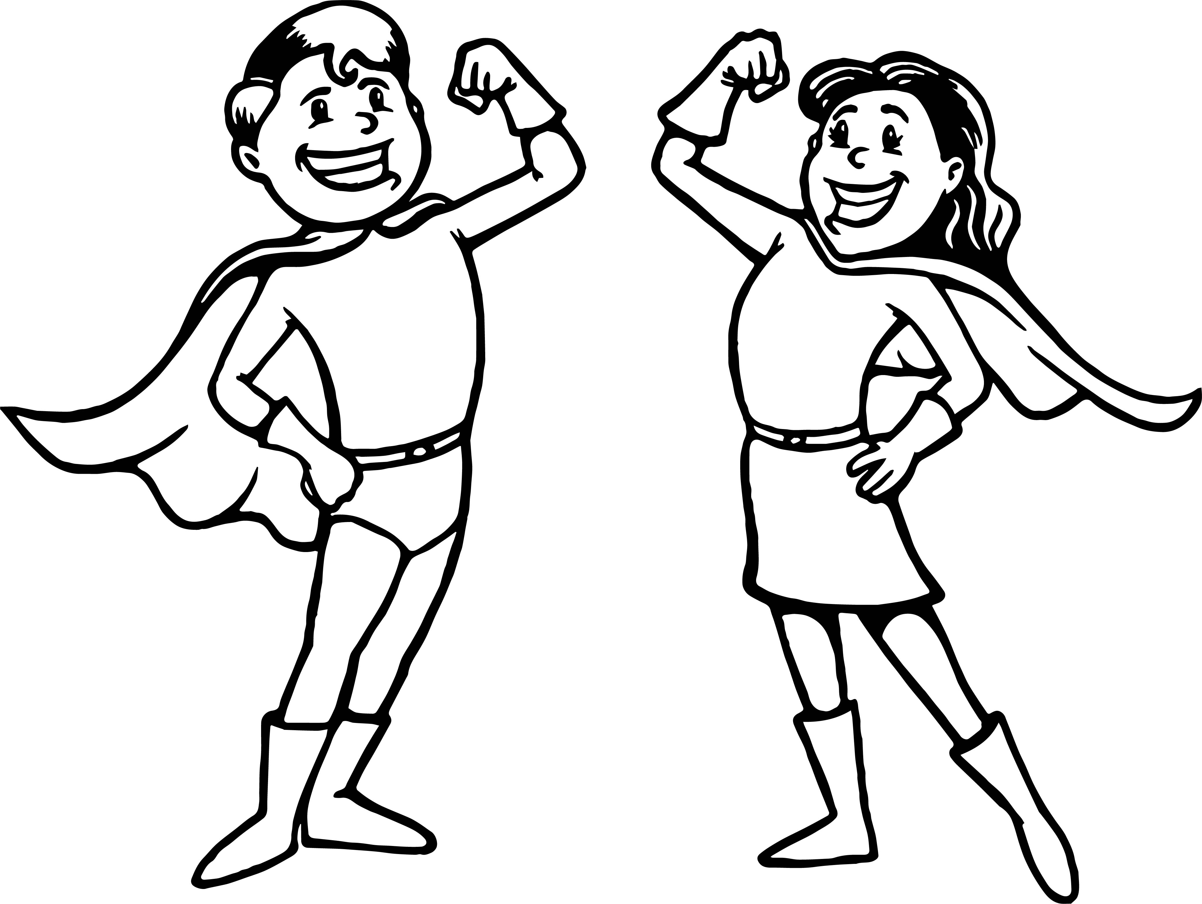 4162x3131 Superheroes Super Hero Kids Girl Boy Coloring Page Wecoloringpage