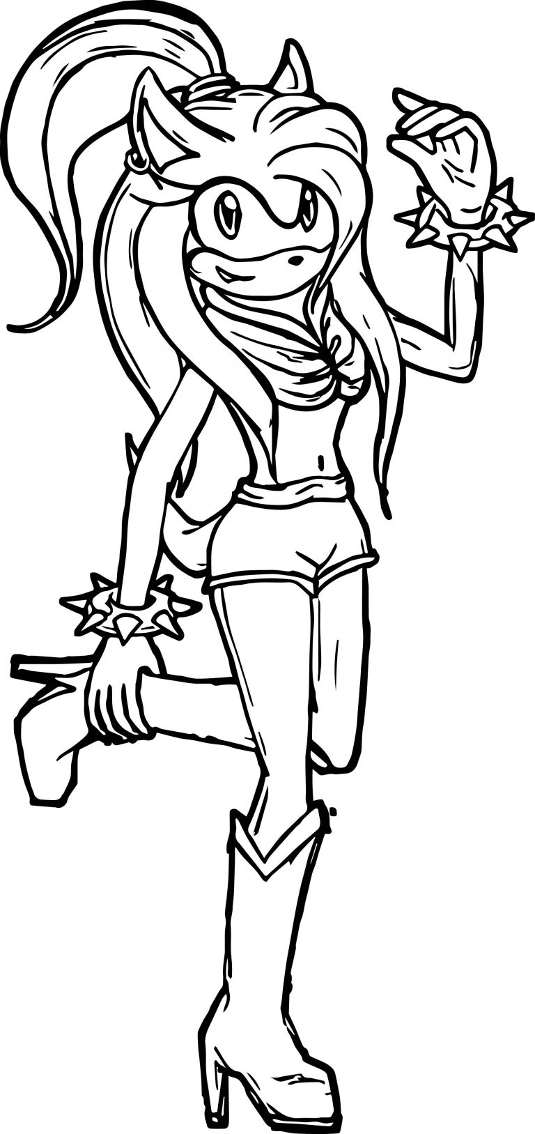 768x1627 Coloring Pages Of Amy Rose Copy Phineas Guitarist For Kids New